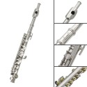 Link Brand Piccolo Flute Silver Plated 16 Keys High Pitch Piccolo Instrument with Case Cleaning Rod Cloth Swab Woodwind Piccolo for School Band Orchestra Beginners Professionals Kandy Musical Hub Sri Lanka