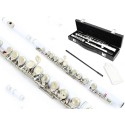 Rowell Western Concert Flute Silver Plated 16 Holes Bb Key Cupronickel Woodwind Instrument Taiwan Made with Cleaning Cloth & Rod Full Set High Quality Flute for Students Beginners Professionals Kandy Musical Hub Sri Lanka