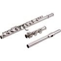 Rowell Western Concert Flute Silver Plated 16 Holes Bb Key Cupronickel Woodwind Instrument Taiwan Made with Cleaning Cloth & Rod Full Set High Quality Flute for Students Beginners Professionals Kandy Musical Hub Sri Lanka