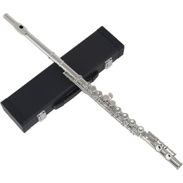 Rowell Western Concert Flute Silver Plated 16 Holes Bb Key Cupronickel Woodwind Instrument Taiwan Made with Cleaning Cloth & Rod Full Set High Quality Flute for Students Beginners Professionals Kandy Musical Hub Sri Lanka