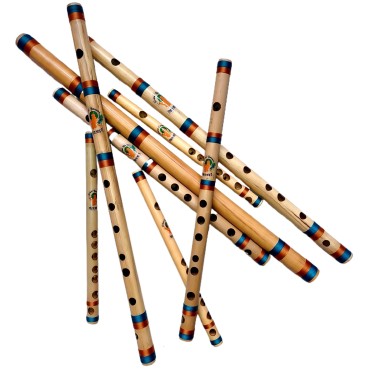 Indian Gokul Bansuri Handmade Wooden Bamboo Flute High Quality Fine Tuned G1/C1/GG/FF C-Small/ F-Middle/ C-middle/ Bb-Base Musical Instrument Bansuri  Bansuri Flute (Indian Flute) 7 Holes Flute