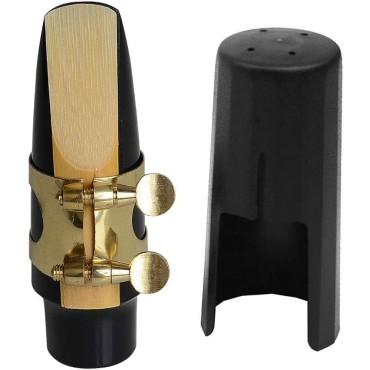 ALTO Saxophone Mouthpiece with One Reed Golden Plated Ligature and Plastic Cap saxaphone Mouthpiece Saxphone Mouthpiece