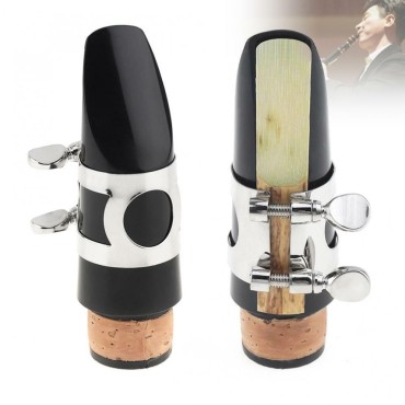 Clarinet Mouthpiece Kit with metal Ligature, one Reed and Plastic Cap Well Designed fits any brand of standard clarinet