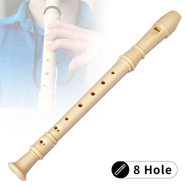 8 Holes High Pitch Soprano Recorder Flute with Case, Cleaning Stick, Manual