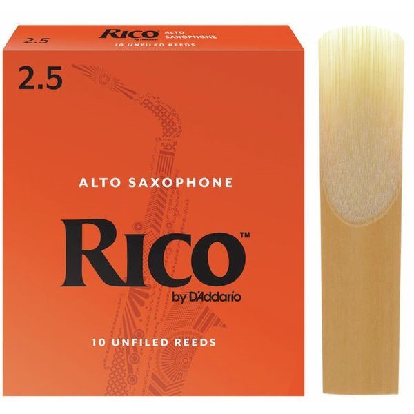 1 PC D'Addario Woodwinds - 2.5 Rico Alto Saxophone Reeds - Reeds for Alto Saxophone Strength: 2.5 sax reed daddario rico reed