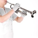 Link Bb Trumpet with Hard Case, Mouthpiece, Strap, Gloves, Cloth Student Brass marching band instrument brass musical instrument