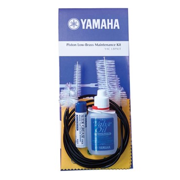 Yamaha Low Brass Maintenance Kit with Valve oil, Slide Grease, Flexible Cleaner, Mouthpiece Brush, casing brush & Polishing Cloth Care and Main. Manual