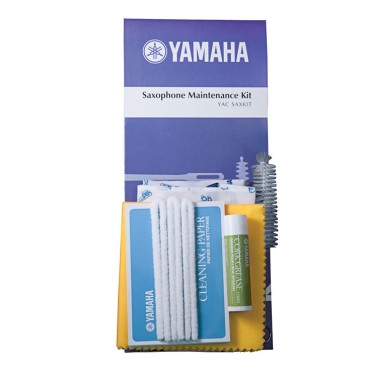 Yamaha Saxophone Maintenance Kit with Cork Grease, Tone Hole Cleaners, Pad Cleaning Paper, Cleaning Swab, Mouthpiece Brush, Polishing Cloth, Care & Maintenance Manual