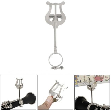 Clarinet Marching Band Card Holder 1pc Sheet Clarinet Sheet Music Folder Metal Brackets Book Holder Stand Trumpet Stand Clarinet Lovers Music Clip Clarinet Marching Lyre Sheet Clip clarinet card holder sheet holder note holder