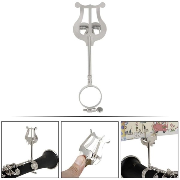 Clarinet Marching Band Card Holder 1pc Sheet Clarinet Sheet Music Folder Metal Brackets Book Holder Stand Trumpet Stand Clarinet Lovers Music Clip Clarinet Marching Lyre Sheet Clip clarinet card holder sheet holder note holder