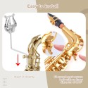 Euphonium Card Holder Marching Clamp-On Silver Metal Plating Marching Music Clip for Vertical Keys Euphonium, Baritone Horn 33cm