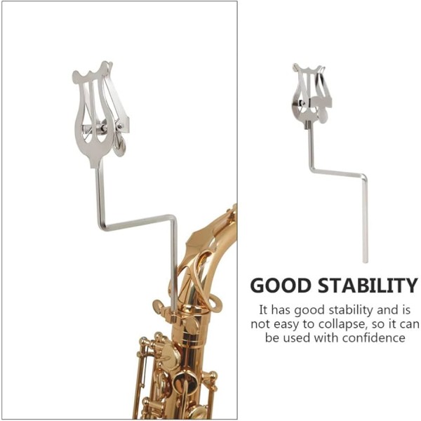 Saxophone Card Holder Music Clip, 1 year Warranty Stainless Steel Marching Sheet Holder for Alto Tenor Sax Lyre, Sax Clip Stand