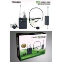 TTD-M09 UHF Wireless Headset & Collar Microphone Rechargeable Universal Wireless Mic Kit with Head Worn & Lavalier Microphone for Portable Speaker Amplifier Mixer Teaching Presentation Stage Church Fitness Kandy Musical Hub