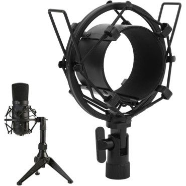 Universal Microphone Shock Mount Silver 48–54mm | Large Diameter Studio Mic Shock Mount | Anti-Vibration Suspension Holder for Condenser Microphones | Adjustable Flexible Studio Recording Mic Stand Holder
