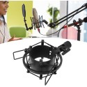 Universal Microphone Shock Mount Silver 48–54mm | Large Diameter Studio Mic Shock Mount | Anti-Vibration Suspension Holder for Condenser Microphones | Adjustable Flexible Studio Recording Mic Stand Holder