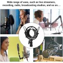 Universal Microphone Shock Mount Silver 48–54mm | Large Diameter Studio Mic Shock Mount | Anti-Vibration Suspension Holder for Condenser Microphones | Adjustable Flexible Studio Recording Mic Stand Holder