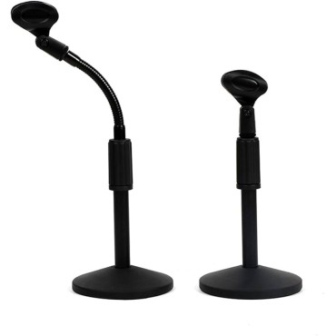 Desktop Metal Microphone Stand with Flexible Arm Mic Stand Short Mic Stand Disc Microphone Stand 