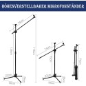 2 in-1 Dual-Use Microphone Stand Wired Wireless 3 Years Warranty Lifting Capacitor My Stage Performance Floor Mic Stand Professional Boom Microphone Stand Microphone Stand, Floor Microphone Stand with 2 Microphone Clamps, Swivel Arm and Adapter, 73-175 cm