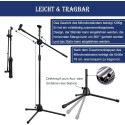 2 in-1 Dual-Use Microphone Stand Wired Wireless 3 Years Warranty Lifting Capacitor My Stage Performance Floor Mic Stand Professional Boom Microphone Stand Microphone Stand, Floor Microphone Stand with 2 Microphone Clamps, Swivel Arm and Adapter, 73-175 cm