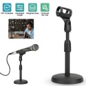 Desktop Metal Microphone Stand with Flexible Arm Mic Stand Short Mic Stand Disc Microphone Stand 