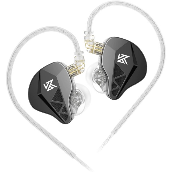 KZ EDXS Wired In-Ear Monitor (IEM) Earphones Without Microphone | HiFi Stereo Dynamic Driver Earbuds | 3.5mm Jack | Detachable 0.75mm 2-Pin Cable | Noise Isolating Professional Monitor Headphones for Music, Gaming, Studio Monitoring & Live Performance