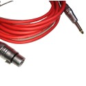 2M, 5M, 10M Soundking BB841 Female XLR to TRS Standard mono Microphone Cable Soundking Microphone Cable Dual Conductor