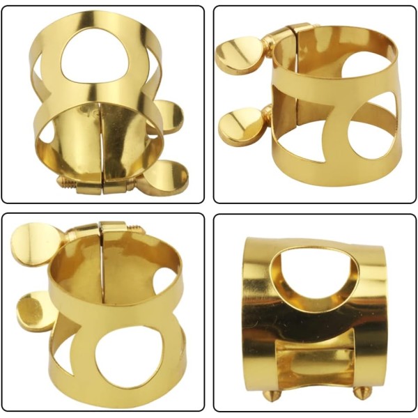 Alto Saxophone Ligature Clarinet Ligature double Screws Gold Alto Saxophone Ligature Fastener Mouthpiece Accessories