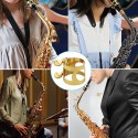 Alto Saxophone Ligature Clarinet Ligature double Screws Gold Alto Saxophone Ligature Fastener Mouthpiece Accessories