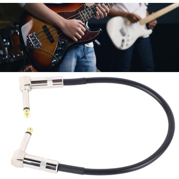 30cm Guitar Patch Cable, Right Angle Guitar Effect Pedal Cable Pedal Patch Cables Short Guitar Cable Pedal Cord Noise Suppression Metal Core 6.35mm 