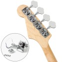 1 Pc Bass Guitar Tuning Peg Machine Head | Open Gear Vintage Chrome Bass Tuner Key 4R | Replacement Tuning Peg for 4 & 5 String Bass Guitars | Includes Ferrule & Screws | Bass Guitar Hardware Parts Accessory