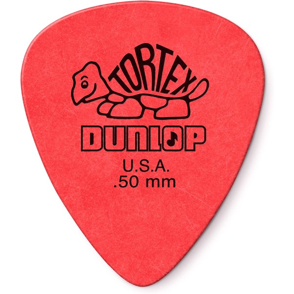 1 Piece Dunlop Tortex Standard 0.50mm Guitar Pick - Red .50 mm Size 1 Piece Jim Dunlop Tortex Standard Guitar Pick 0.50mm Red | Medium Thin Gauge .50 mm Plectrum for Acoustic & Electric Guitar | Durable Non-Slip Guitar Pick
