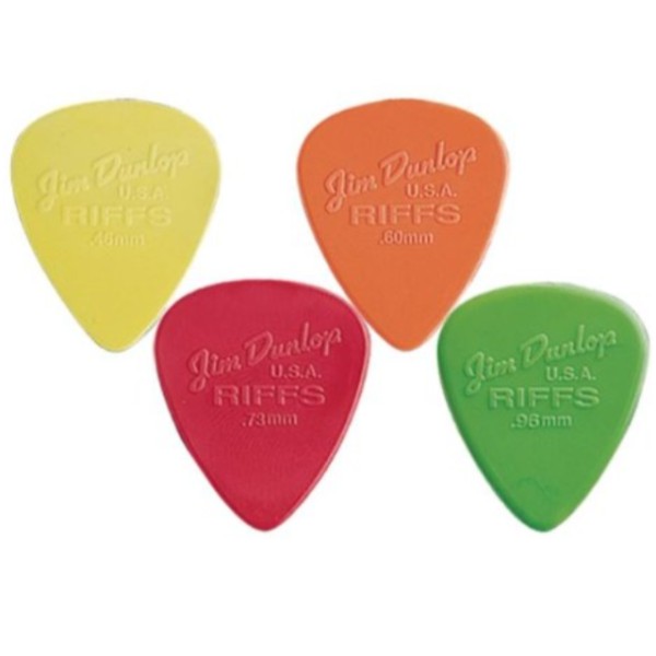 1 piece Jim Dunlop Riffs 0.46/ 0.60/ 0.73/ 0.96 mm Nylon Guitar Picks Random Colour 0.46mm 0.73mm 0.60mm 0.96mm Durable Guitar pick stummimg picks Jim Dunlop Riffs Nylon Guitar Pick 1 Piece – Random Color Guitar Plectrum for Acoustic & Electric Guitar