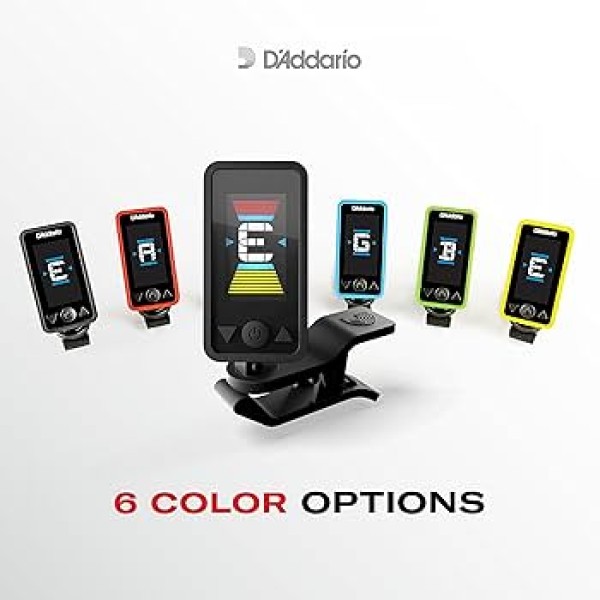 D'Addario Accessories Guitar Tuner - Eclipse Headstock Tuner - Clip On Tuner for Guitar - Great for Acoustic Guitars & Electric Guitars - Quick & Accurate Tuning High Quality Guitar tuner violin tuner ukulele tuner daddario
