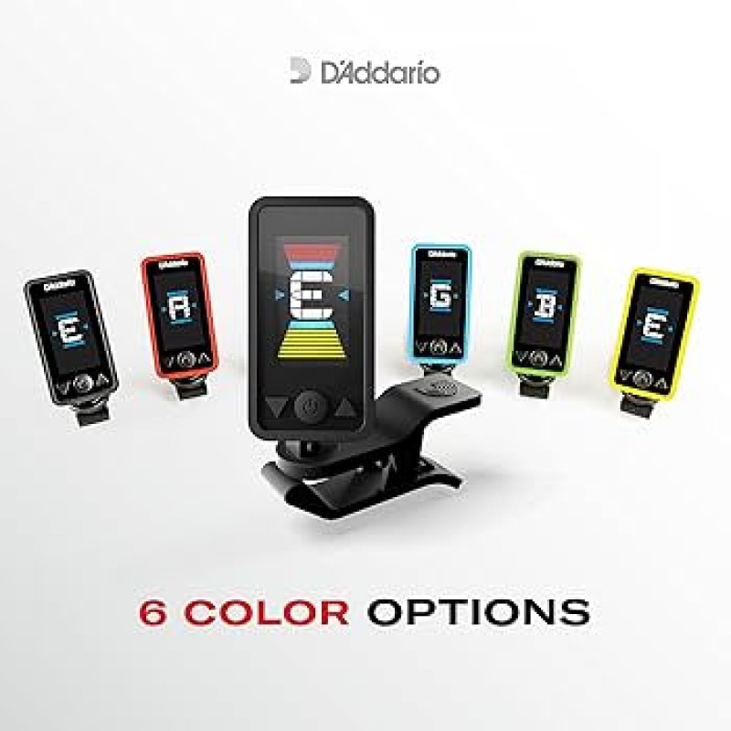 D'Addario Accessories Guitar Tuner - Eclipse Headstock Tuner - Clip On Tuner for Guitar - Great for Acoustic Guitars & Electric Guitars - Quick & Accurate Tuning High Quality Guitar tuner violin tuner ukulele tuner daddario