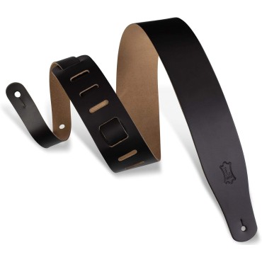 Levy's Leathers 2 1/2" Leather Guitar Strap - Adjustable from 38" to 51"; Black, Brown Guitar Belt