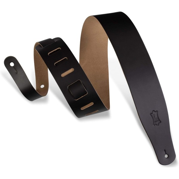 Levy's Leathers 2 1/2" Leather Guitar Strap - Adjustable from 38" to 51"; Black, Brown Guitar Belt