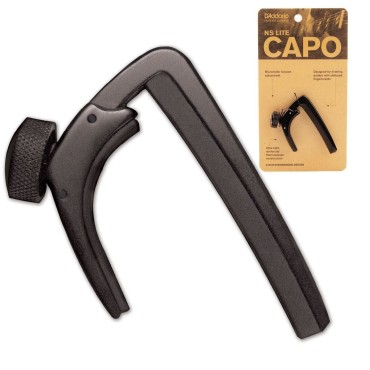 D'Addario PW-CP-07 Guitar Capo for Acoustic and Electric Guitar - NS Capo Lite - Adjustable Tension - Guitar Accessories - Works for 6 String Guitars