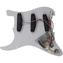 ST Style Electric Guitar Full Set DIY Accessory Kit Including Prewired Pickguard Bridge SSS Pickups and Accessories with String Set Silver