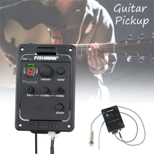 Fishman 4-Band EQ Equalizer Guitar Preamp Piezo Acoustic Guitar Pickup Guitar Tuner With Mic Beat Board CE Certification guitar eq fishman guitar unit fishman EQ