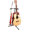 Triple Guitar Stand, 3 in 1 Stand for instrument Portable Universal Folding Floor Tripod Bracket for Acoustic Electric Guitar Bass, Strong Stability, 60cm -105cm Height Adjustable