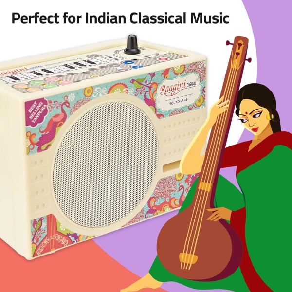 Raagini Digital Electronic Tanpura with Instruction Manual, Power Cord, Bag Tambura 