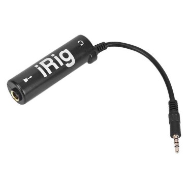 Original iRig Guitar Audio Interface Analog Adapter for iPhone iPad iPod Touch Mac Electric Guitar Bass Recording Converter Amp Simulator Portable 3.5mm Guitar Interface for GarageBand AmpliTube iOS Mac USB Audio Recording Black