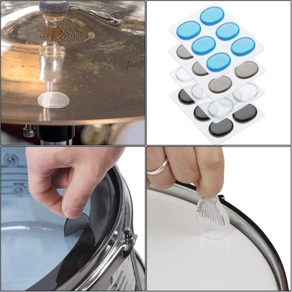 1 pcs Silicone Gel Mute for Drums Sound Control Snare Drum Floor Tom (Transparent Blue Brown Black)  Drum Mute Pad Transparent Silicone